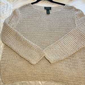 Ralph Lauren Women's Beige Hand Knit Sweater XL